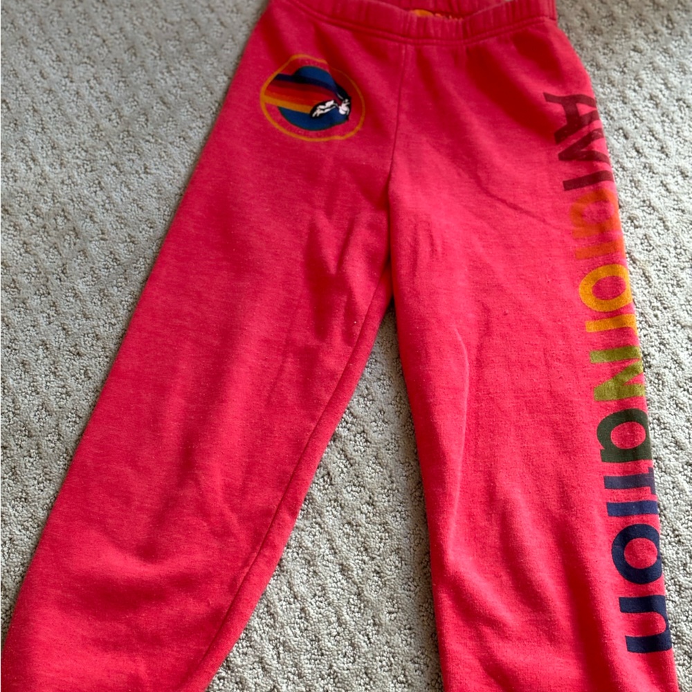Youth size 12 red Aviator Nation sweatpants
